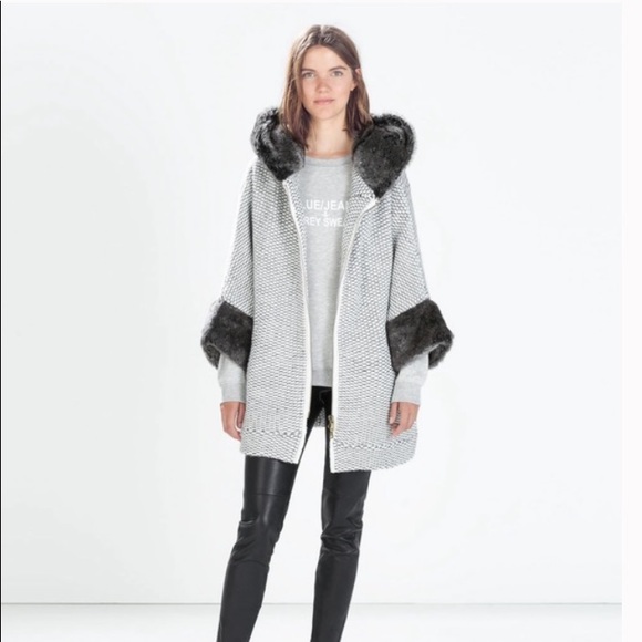 zara fur cuff coat